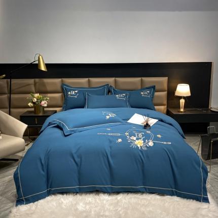 91家纺网 家纺一手货源 找家纺 （总）靓生活 2022新款高克重磨毛刺绣四件套-相爱一生