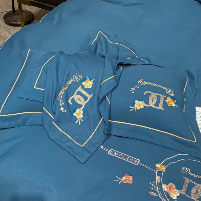 91家纺网 家纺一手货源 找家纺 （总）靓生活 2022新款高克重磨毛刺绣四件套-相爱一生