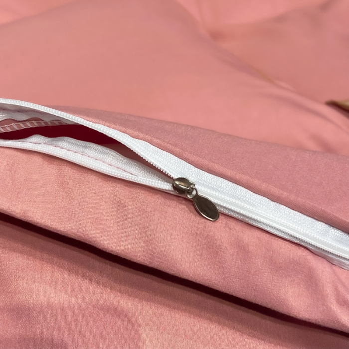 91家纺网 家纺一手货源 找家纺 靓生活 2022新款高克重磨毛刺绣四件套 相爱一生-豆沙粉