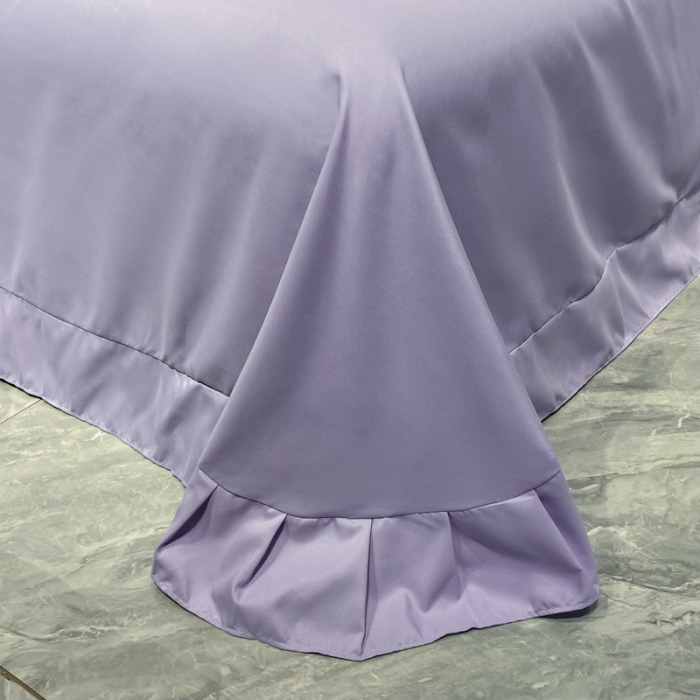 91家纺网 家纺一手货源 找家纺 靓生活 2022新款高克重磨毛刺绣四件套 相爱一生-梦幻紫