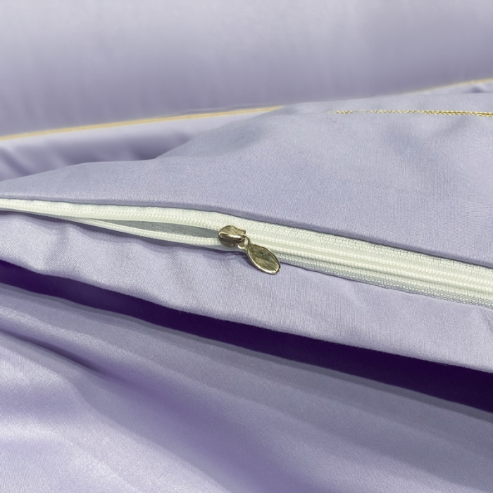 91家纺网 家纺一手货源 找家纺 靓生活 2022新款高克重磨毛刺绣四件套 相爱一生-梦幻紫