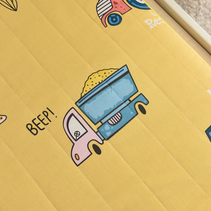 91家纺网 家纺一手货源 找家纺 宝贝优选 2022新款全棉儿童四季床垫可拆卸款+一体款 工程车（一体款）