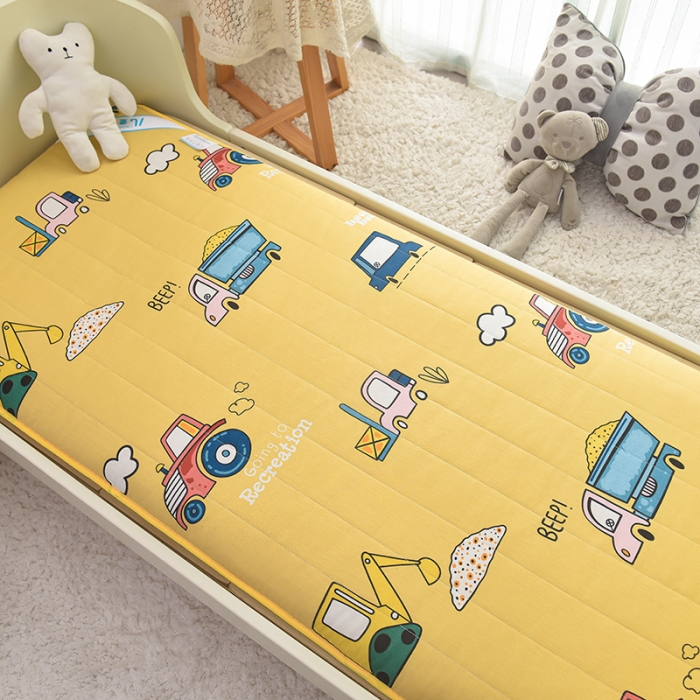 91家纺网 家纺一手货源 找家纺 宝贝优选 2022新款全棉儿童四季床垫可拆卸款+一体款 工程车（一体款）