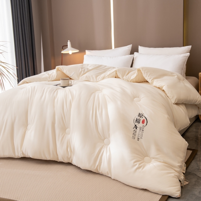 91家纺网 家纺一手货源 找家纺 永耀 2022新款原棉大豆被电商直播爆款不断货 原棉白