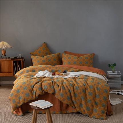 馨蕊 2022新款轻复古法式系列双层纱提花四件套 梵高