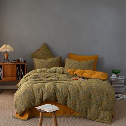 馨蕊 2022新款轻复古法式系列双层纱提花四件套 蔷薇-暖橙