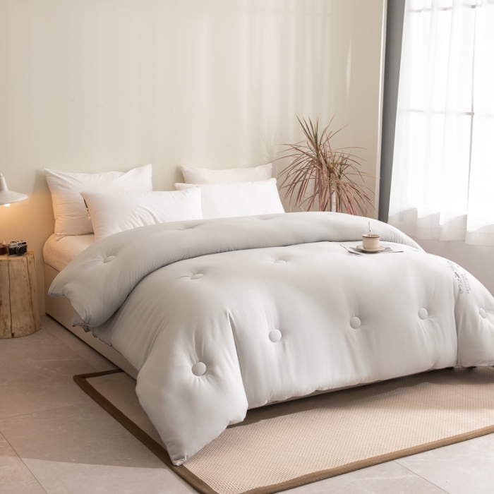 91家纺网 家纺一手货源 找家纺 永耀 2022新款原棉大豆被电商直播爆款不断货 银灰