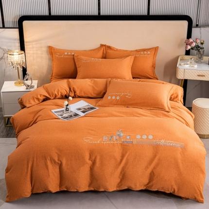 91家纺网 家纺一手货源 找家纺 总昊翔家纺 2024新款绣花全棉磨毛四件套刺绣工艺款量大优惠