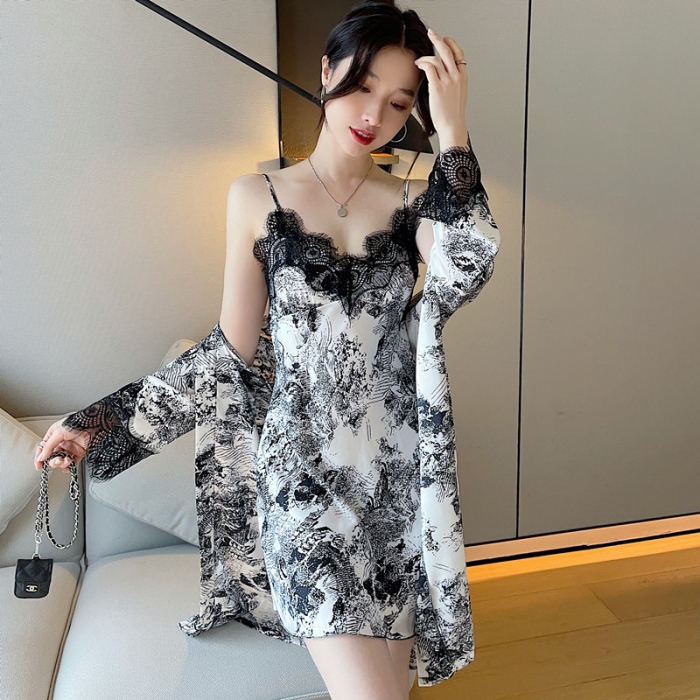 91家纺网 家纺一手货源 找家纺 洛兰沙 2022新款水墨睡裙