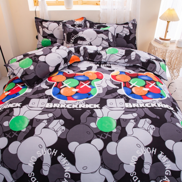 91家纺网 家纺一手货源 找家纺 乐居坊 2022新款芦荟棉四件套暴力彩虹