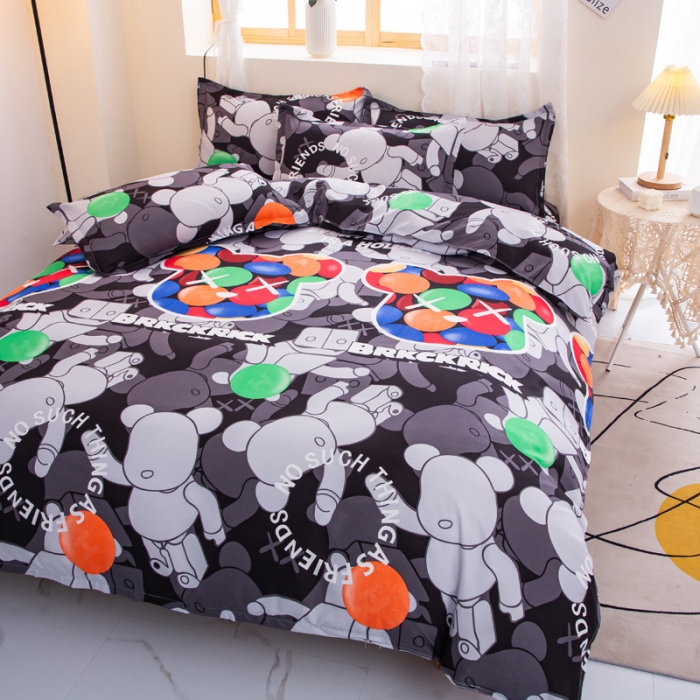 91家纺网 家纺一手货源 找家纺 乐居坊 2022新款芦荟棉四件套暴力彩虹