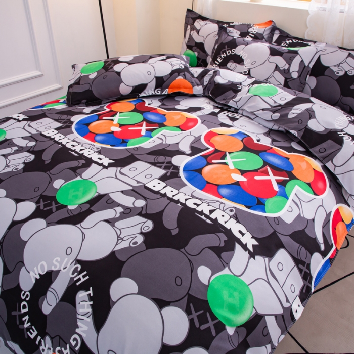 91家纺网 家纺一手货源 找家纺 乐居坊 2022新款芦荟棉四件套暴力彩虹