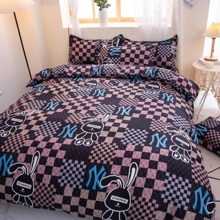 91家纺网 家纺一手货源 找家纺 乐居坊 2022新款芦荟棉四件套格格兔