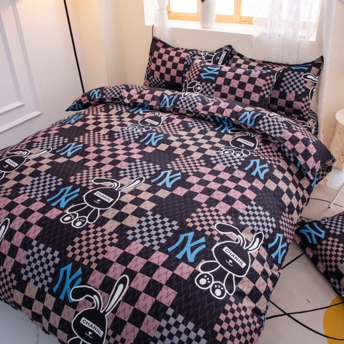 91家纺网 家纺一手货源 找家纺 乐居坊 2022新款芦荟棉四件套格格兔