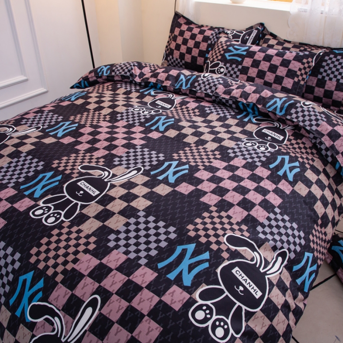 91家纺网 家纺一手货源 找家纺 乐居坊 2022新款芦荟棉四件套格格兔