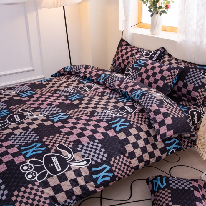 91家纺网 家纺一手货源 找家纺 乐居坊 2022新款芦荟棉四件套格格兔