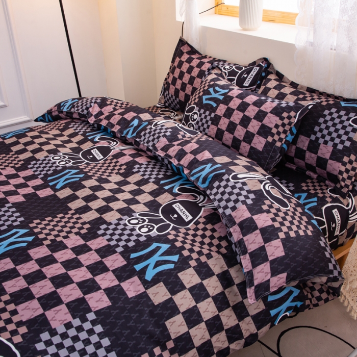 91家纺网 家纺一手货源 找家纺 乐居坊 2022新款芦荟棉四件套格格兔