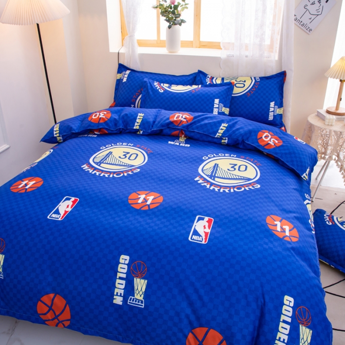 91家纺网 家纺一手货源 找家纺 乐居坊 2022新款芦荟棉四件套金州勇士-客