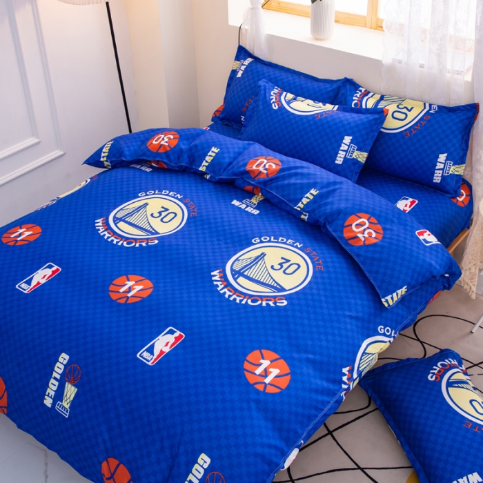 91家纺网 家纺一手货源 找家纺 乐居坊 2022新款芦荟棉四件套金州勇士-客