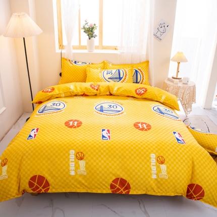 91家纺网 家纺一手货源 找家纺 乐居坊 2022新款芦荟棉四件套金州勇士-主