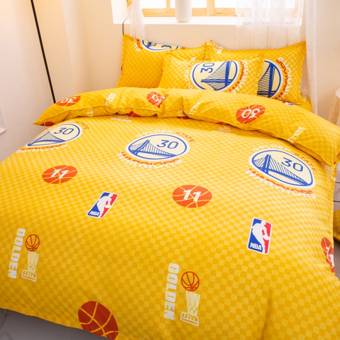 91家纺网 家纺一手货源 找家纺 乐居坊 2022新款芦荟棉四件套金州勇士-主