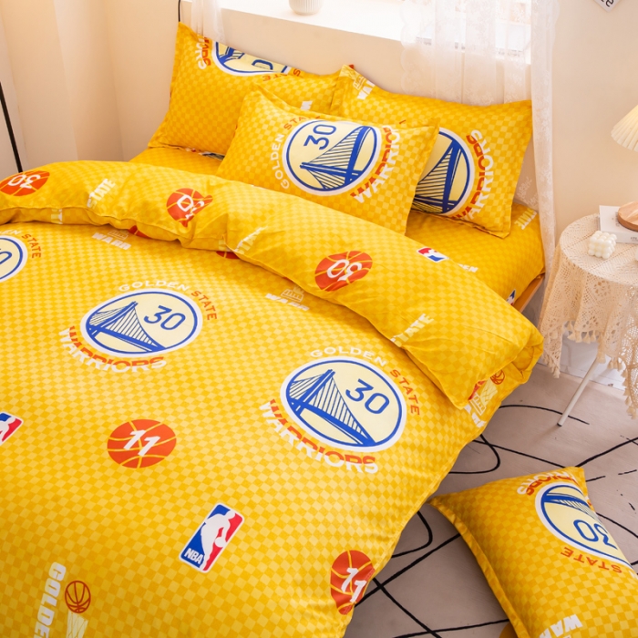 91家纺网 家纺一手货源 找家纺 乐居坊 2022新款芦荟棉四件套金州勇士-主