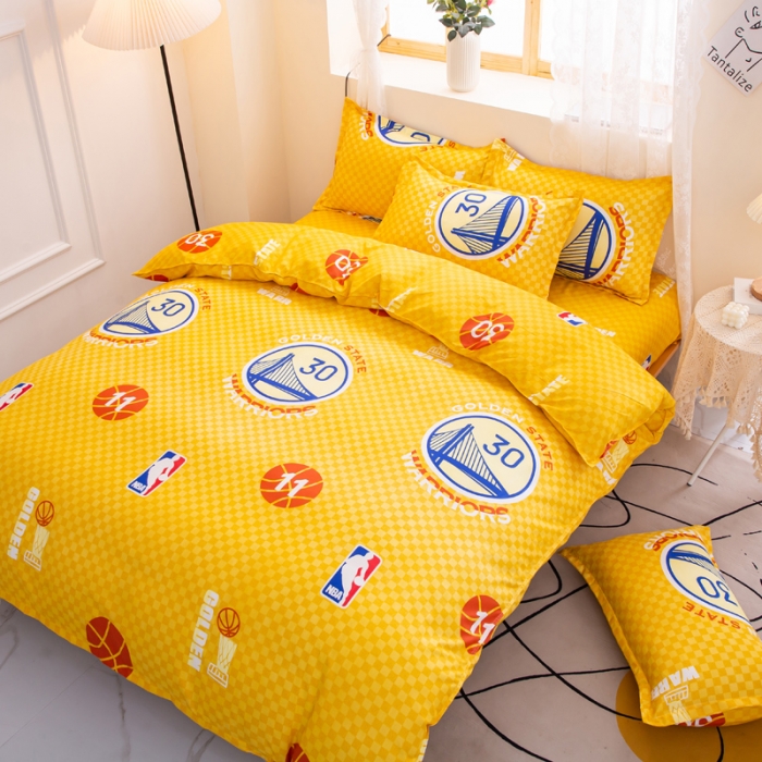 91家纺网 家纺一手货源 找家纺 乐居坊 2022新款芦荟棉四件套金州勇士-主