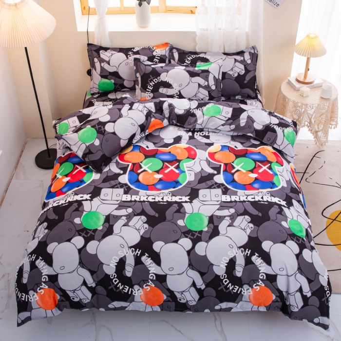 91家纺网 家纺一手货源 找家纺 乐居坊 2022新款芦荟棉四件套暴力彩虹