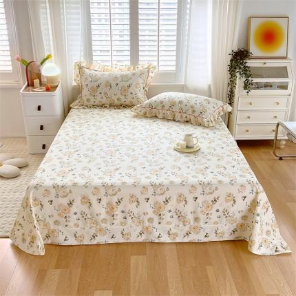 91家纺网 家纺一手货源 找家纺 （总）宝齐莱家纺 2022新款韩版全棉13372印花单床单