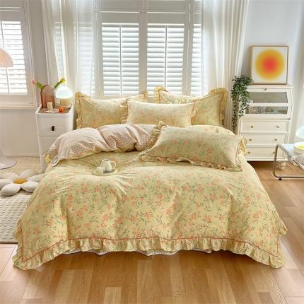 91家纺网 家纺一手货源 找家纺 宝齐莱家纺 2022新款韩版全棉13372印花四件套 安妮