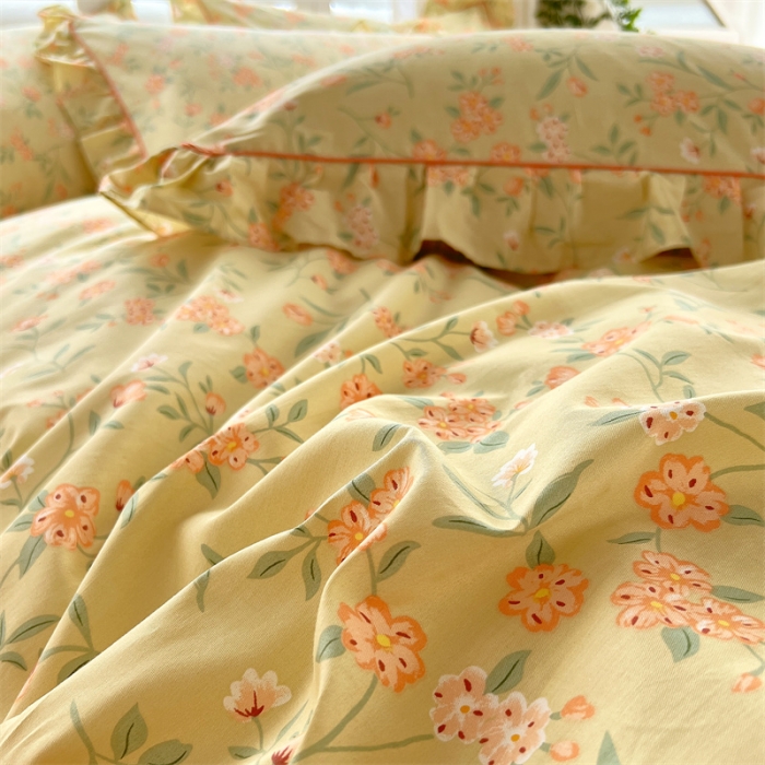 91家纺网 家纺一手货源 找家纺 宝齐莱家纺 2022新款韩版全棉13372印花四件套 安妮