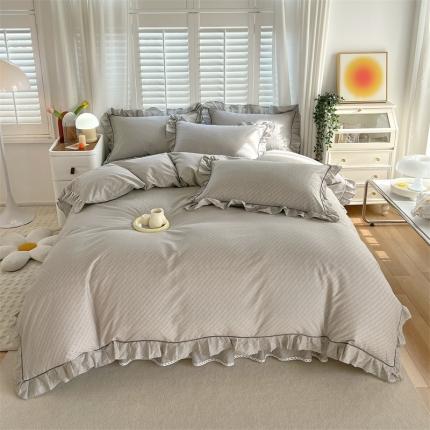 宝齐莱家纺 2022新款韩版全棉13372印花四件套 简单爱