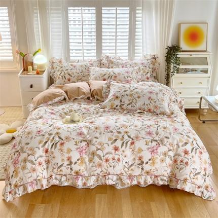 宝齐莱家纺 2022新款韩版全棉13372印花四件套 凯莉