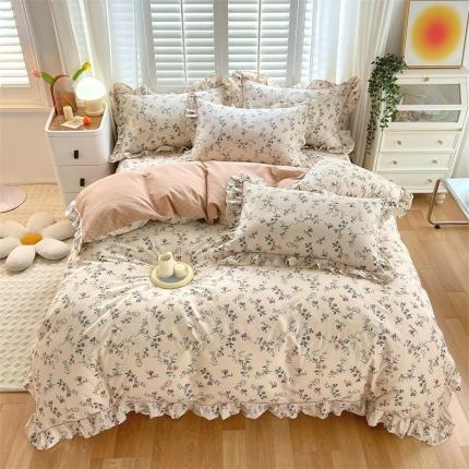 宝齐莱家纺 2022新款韩版全棉13372印花四件套 玛奇朵