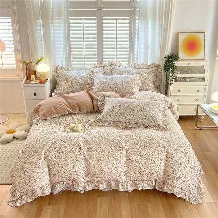 宝齐莱家纺 2022新款韩版全棉13372印花四件套 暖心