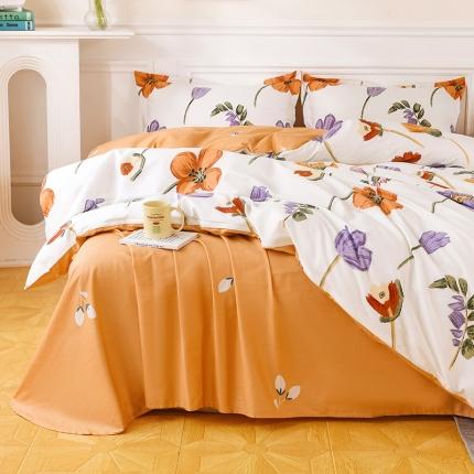 91家纺网 家纺一手货源 找家纺 星期三 2022年7月新款铂金全棉13372四件套（加老板微信有会员价） 兰语依依