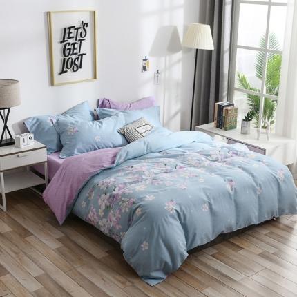 91家纺网 家纺一手货源 找家纺 星期三 2022年7月新款铂金全棉13372四件套（加老板微信有会员价） 樱花漫舞