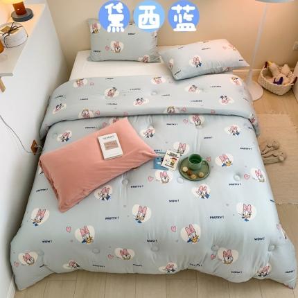 91家纺网 家纺一手货源 找家纺 星期八 2022新款迪士尼春秋被冬被 黛西蓝