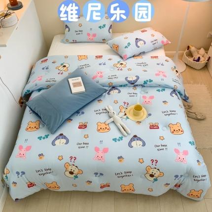 91家纺网 家纺一手货源 找家纺 星期八 2022新款迪士尼春秋被冬被 维尼乐园