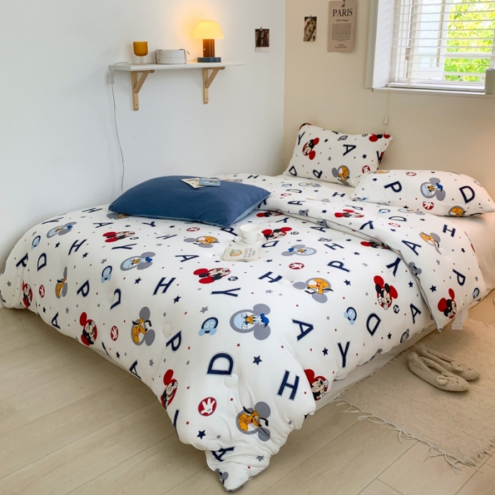 91家纺网 家纺一手货源 找家纺 星期八 2022新款迪士尼春秋被冬被 happy米奇