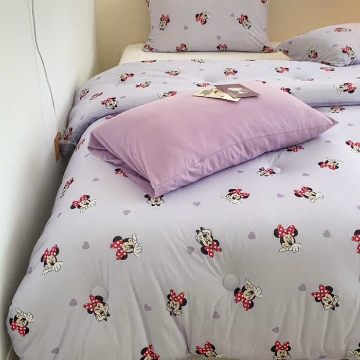91家纺网 家纺一手货源 找家纺 星期八 2022新款迪士尼春秋被冬被 米妮紫