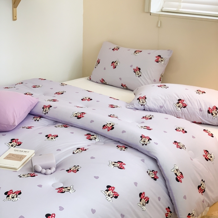 91家纺网 家纺一手货源 找家纺 星期八 2022新款迪士尼春秋被冬被 米妮紫