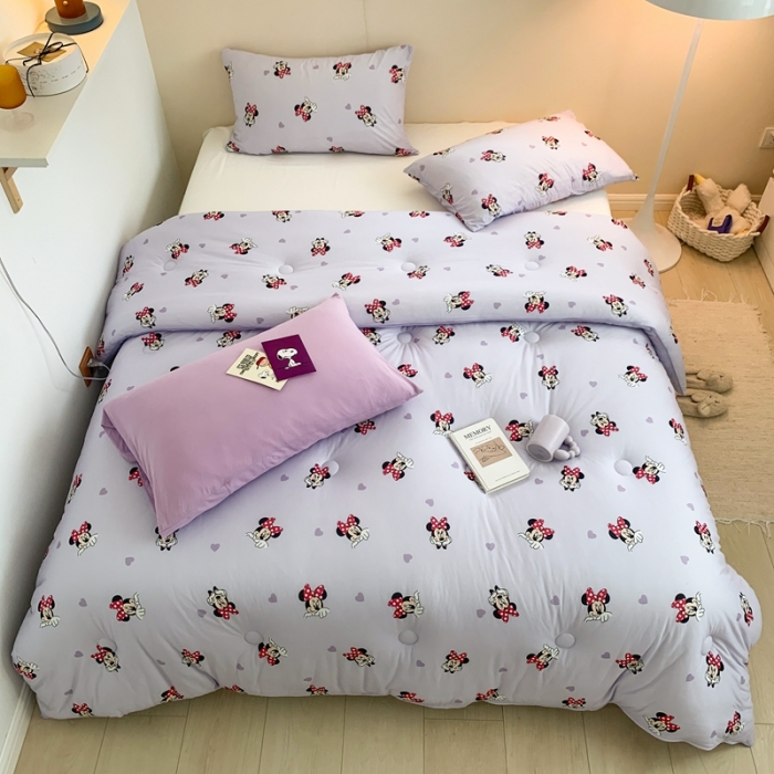 91家纺网 家纺一手货源 找家纺 星期八 2022新款迪士尼春秋被冬被 米妮紫