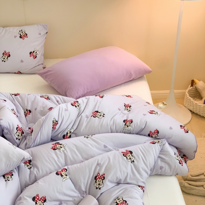 91家纺网 家纺一手货源 找家纺 星期八 2022新款迪士尼春秋被冬被 米妮紫