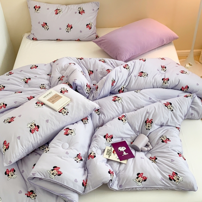 91家纺网 家纺一手货源 找家纺 星期八 2022新款迪士尼春秋被冬被 米妮紫