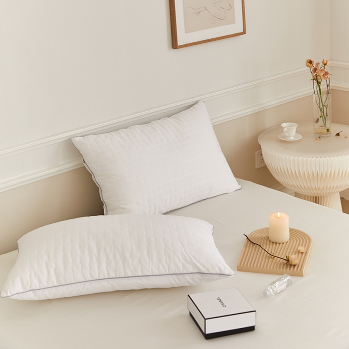 91家纺网 家纺一手货源 找家纺 （总）伟邦枕芯 2023新款全棉格子绗缝枕