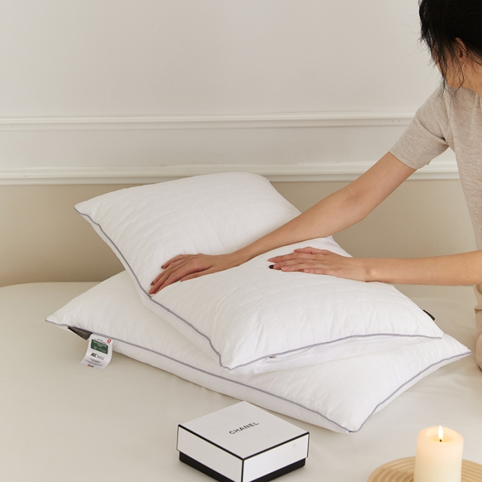 91家纺网 家纺一手货源 找家纺 （总）伟邦枕芯 2023新款全棉格子绗缝枕