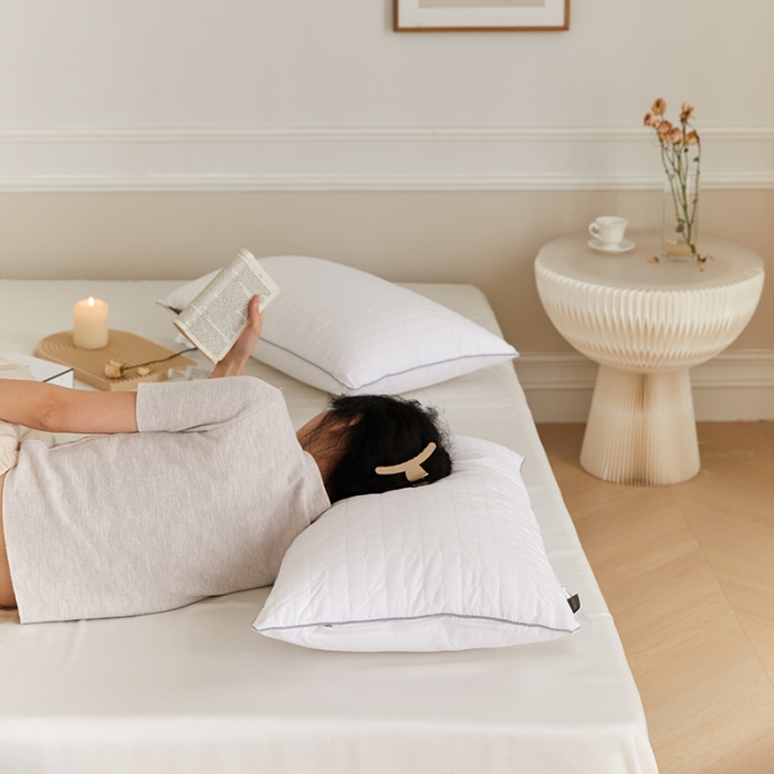 91家纺网 家纺一手货源 找家纺 （总）伟邦枕芯 2023新款全棉格子绗缝枕