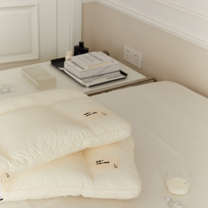 91家纺网 家纺一手货源 找家纺 （总）伟邦枕芯 2023新款40支全棉磨毛质原本色三分区枕