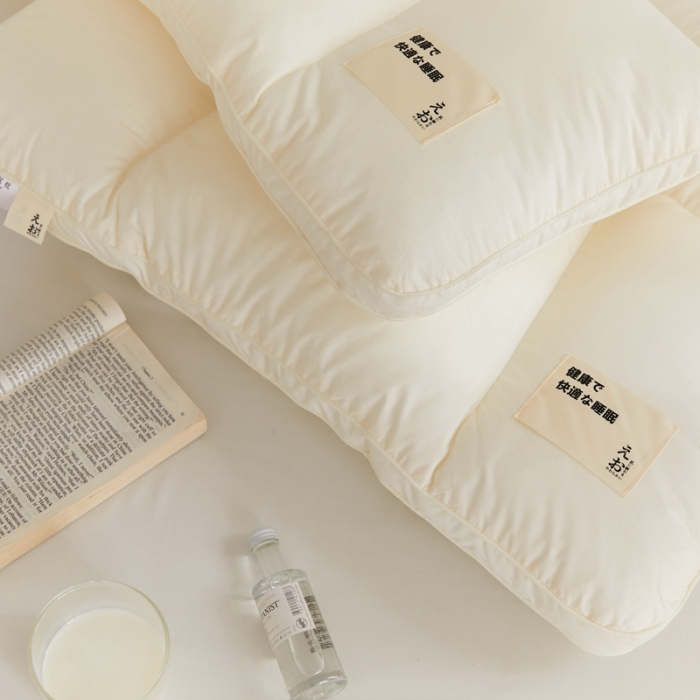 91家纺网 家纺一手货源 找家纺 （总）伟邦枕芯 2023新款40支全棉磨毛质原本色三分区枕